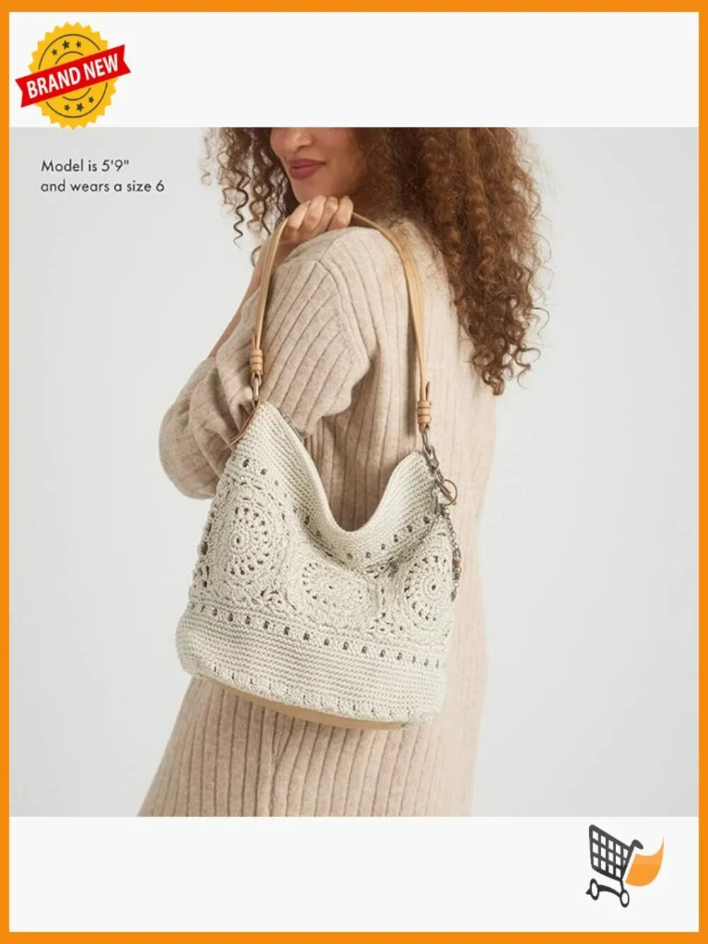 Hand Crochet Hobo Bag - Large Women's Purse for Everyday & Travel - Durable - Picture 2 of 7